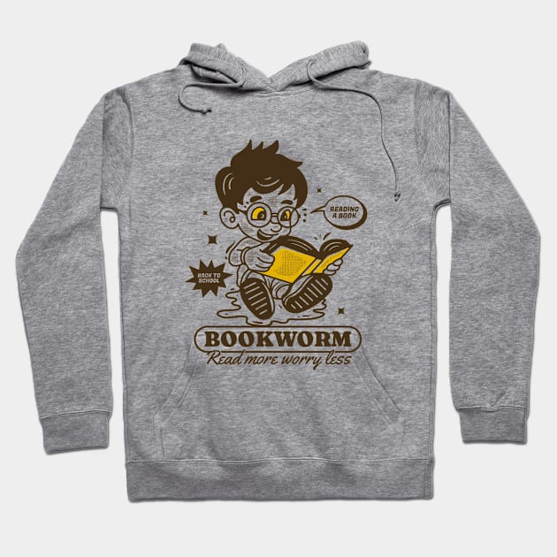 Bookworm, read more worry less Hoodie by adipra std